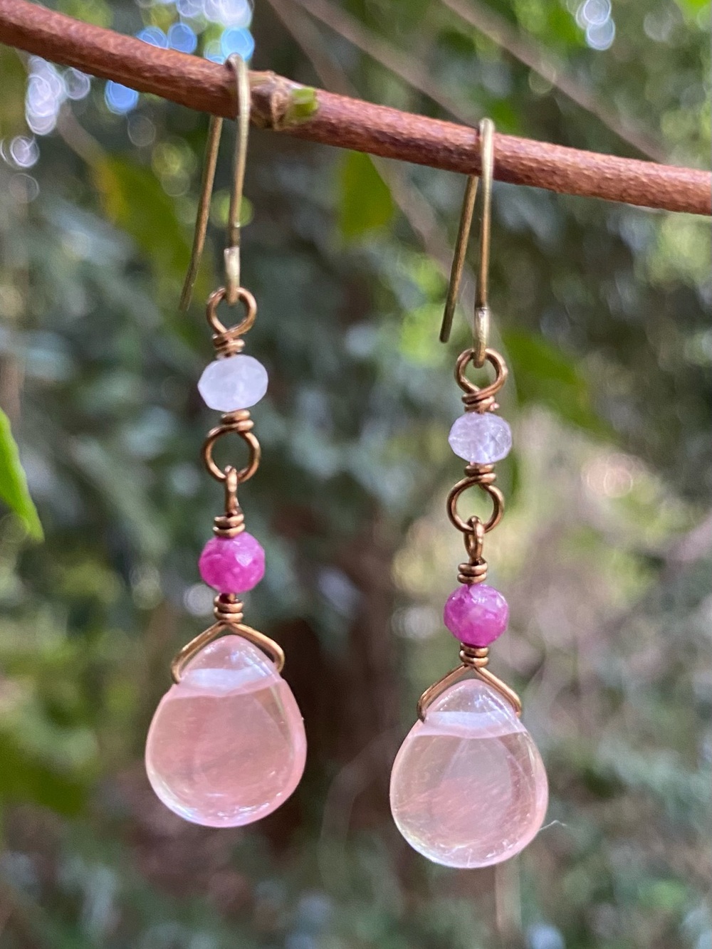 Cherry Quartz Dangle Earrings